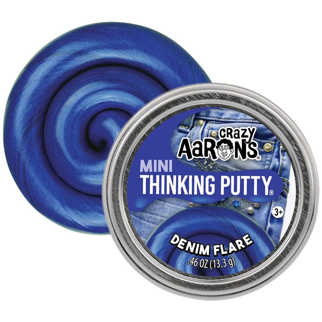 Crazy Aarons | Mini | Thinking Putty | Denim Flare | 3+ - Kleine Eland