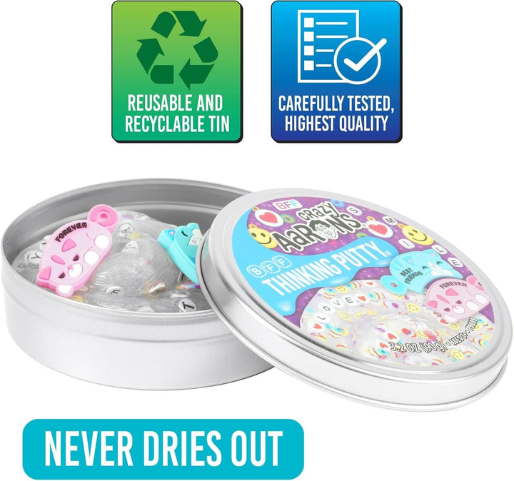 Crazy Aarons | Thinking Putty | BFF | including 2 Friendship Charms | 8+ - Kleine Eland