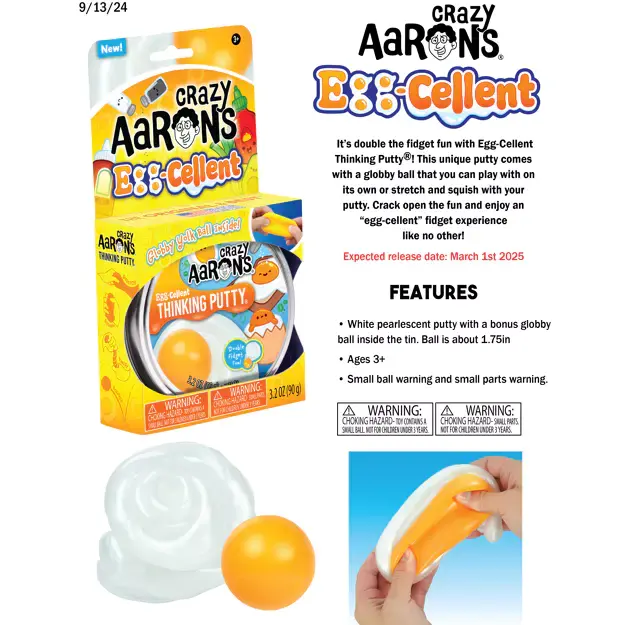 Crazy Aarons | Thinking Putty | Egg - Cellent | 8+ - Kleine Eland