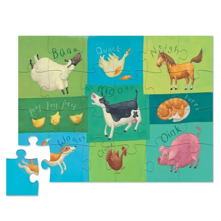 Crocodile Creek | Floor Puzzle | Barnyard Sounds | 24 stukjes | 45 x 60 cm | 3+ - Kleine Eland