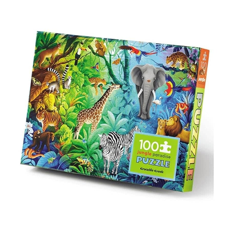 Crocodile Creek | Holographic Puzzle | Jungle | 100 pieces | 5+ - Kleine Eland