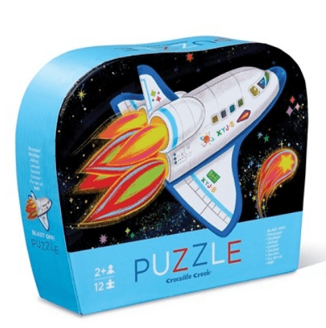 Crocodile Creek | Mini Shaped Puzzle | Blast Off | 12 stukjes | 2+ - Kleine Eland