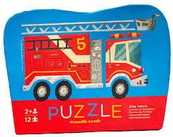 Crocodile Creek | Mini Shaped Puzzle | Fire Truck | 12 stukjes | 2+ - Kleine Eland