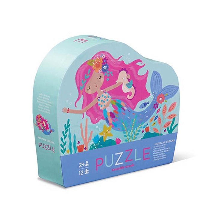 Crocodile Creek | Mini Shaped Puzzle | Mermaid Dreams | 12 stukjes | 2+ - Kleine Eland