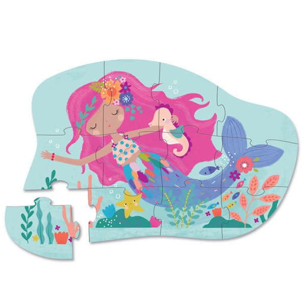 Crocodile Creek | Mini Shaped Puzzle | Mermaid Dreams | 12 stukjes | 2+ - Kleine Eland