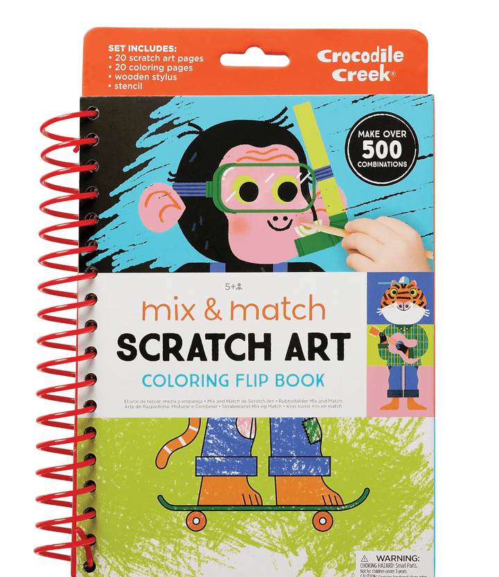Crocodile Creek | Mix &amp; Match Scratch Art Coloring Flip Book - Animals - Kleine Eland
