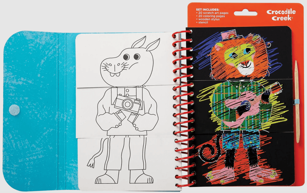 Crocodile Creek | Mix & Match Scratch Art Coloring Flip Book - Animals - Kleine Eland
