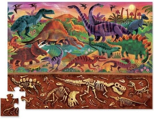 Crocodile Creek | Puzzle | Above &amp; Below | Dinosaur World | 48 stukjes | 4+ - Kleine Eland