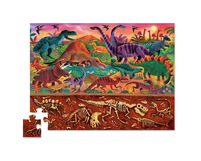 Crocodile Creek | Puzzle | Above &amp; Below | Dinosaur World | 48 stukjes | 4+ - Kleine Eland