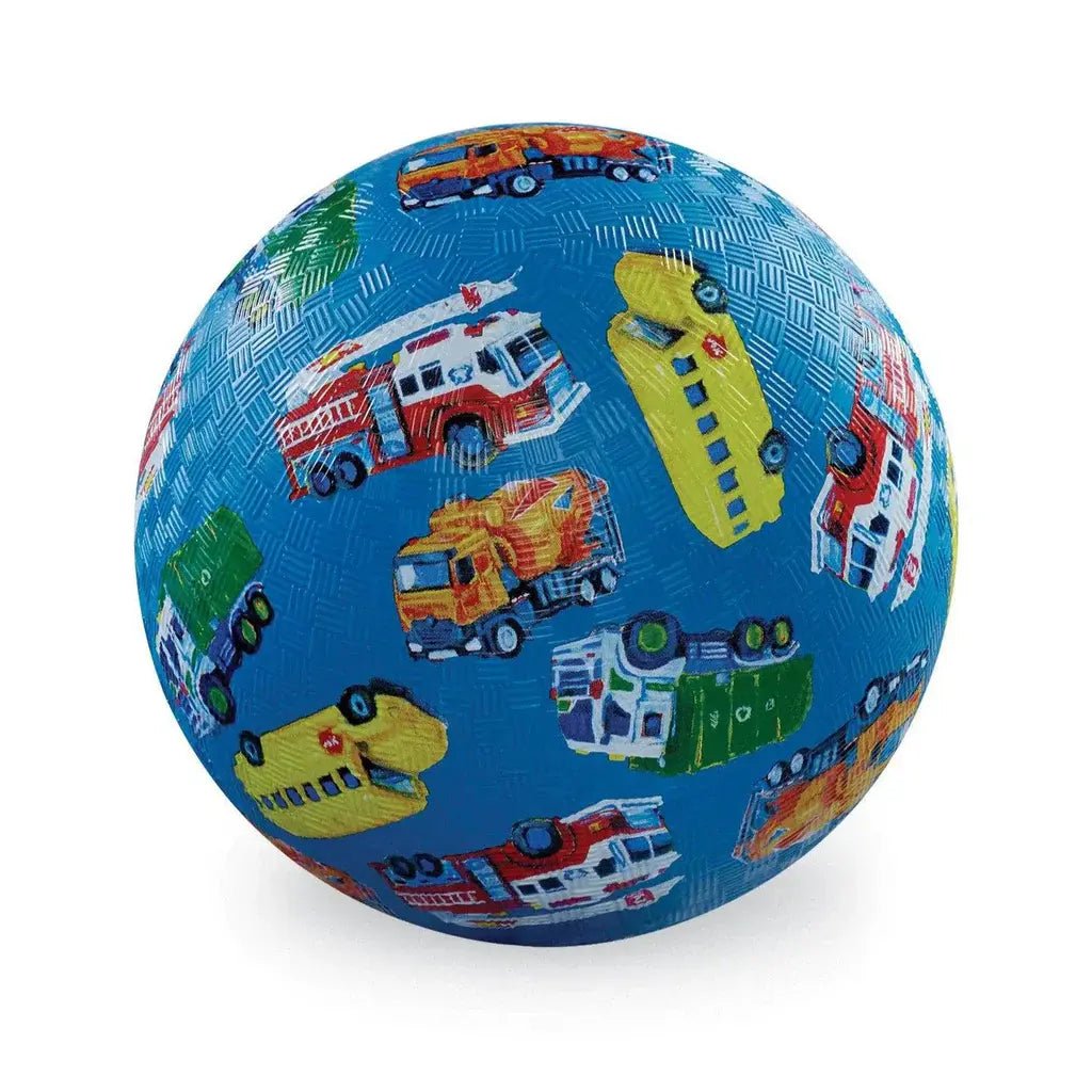 Crocodile Creek | Rubber Playball | 18 cm | City Vehicles | 3+ - Kleine Eland