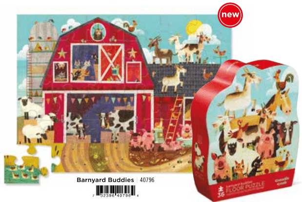 Crocodile Creek | Shaped Box Floor Puzzle | Barnyard Buddies | 36 delig | 3+ - Kleine Eland