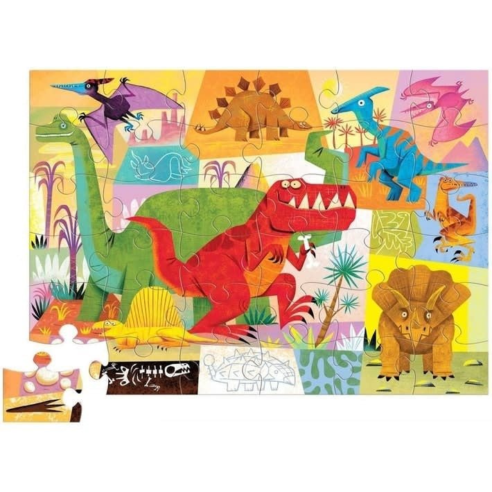 Crocodile Creek | Shaped Box Floor Puzzle | Dinosaur | 36 delig | 3+ - Kleine Eland