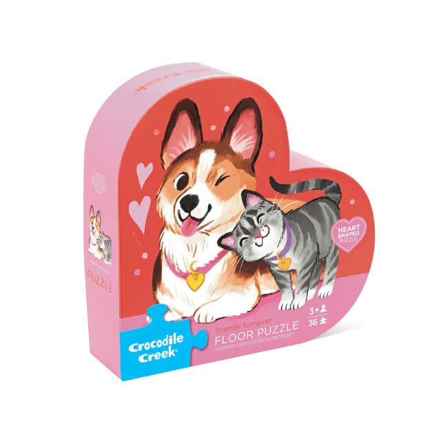 Crocodile Creek | Shaped Box Floor Puzzle | Friends Furrever | 36 delig | 3+ - Kleine Eland