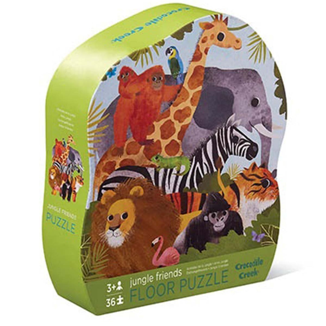 Crocodile Creek | Shaped Box Floor Puzzle | Jungle Friends | 36 delig | 3+ - Kleine Eland