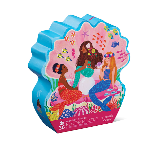 Crocodile Creek | Shaped Box Floor Puzzle | Mermaid Dreams | 36 delig | 3+ - Kleine Eland