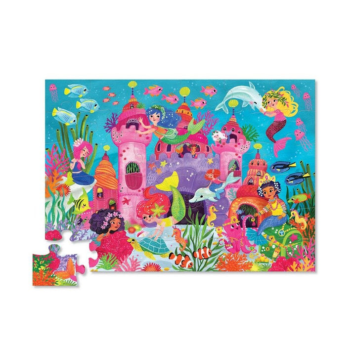 Crocodile Creek | Shaped Box | Floor Puzzle | Mermaid Palace | 36 pcs - Kleine Eland