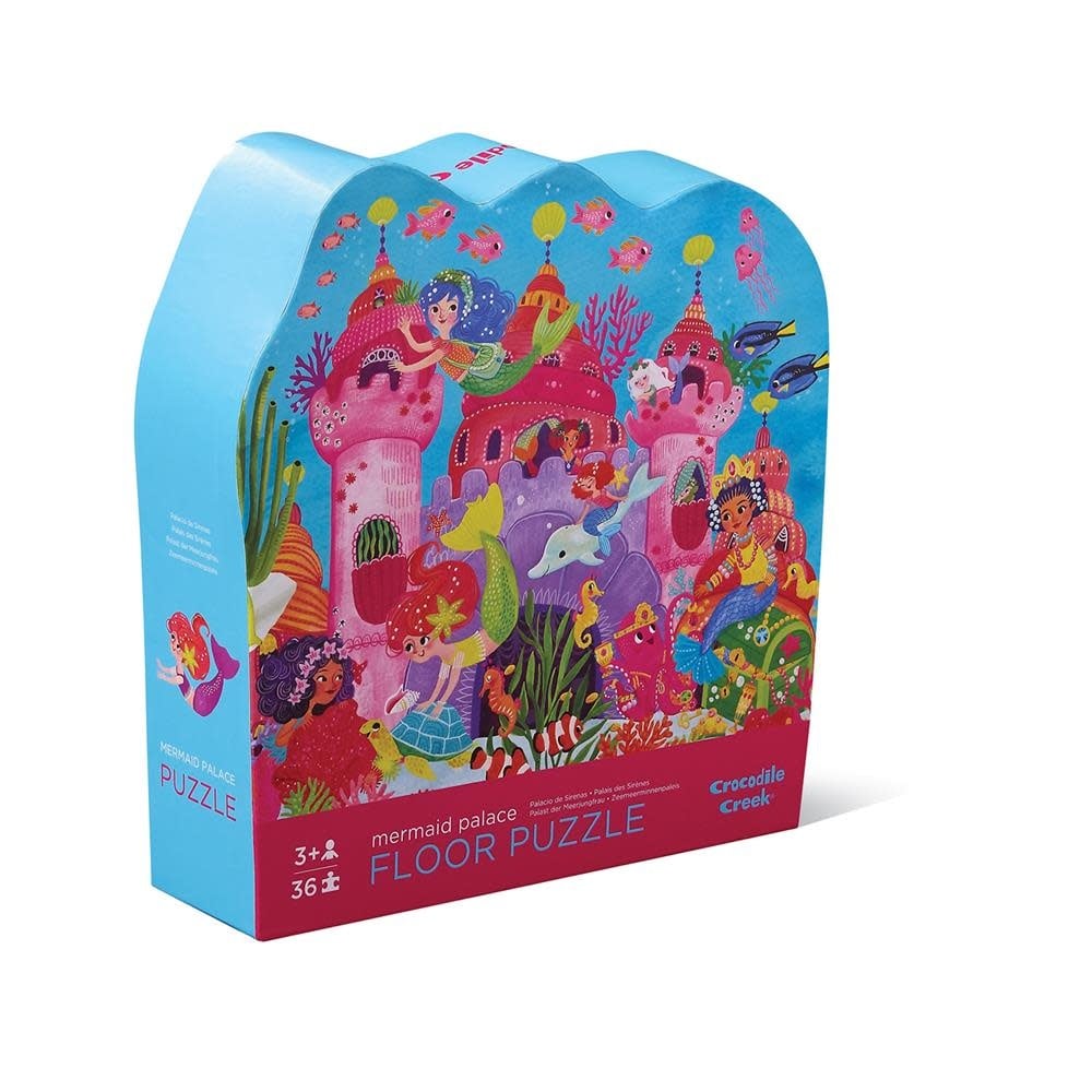 Crocodile Creek | Shaped Box | Floor Puzzle | Mermaid Palace | 36 pcs - Kleine Eland
