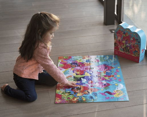 Crocodile Creek | Shaped Box | Floor Puzzle | Mermaid Palace | 36 pcs - Kleine Eland