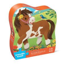 Crocodile Creek | Shaped Box Floor Puzzle | Pretty Ponies | 36 delig | 3+ - Kleine Eland
