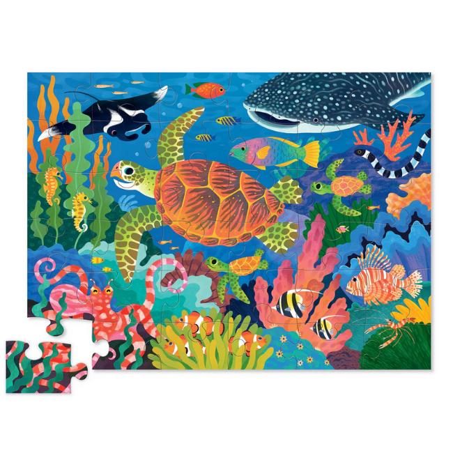 Crocodile Creek | Shaped Box Floor Puzzle | Sea Turtle | 36 delig | 3+ - Kleine Eland