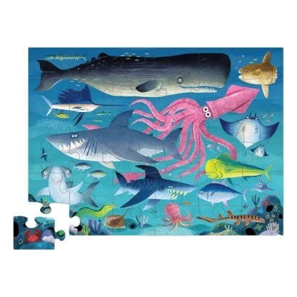 Crocodile Creek | Shaped Box Floor Puzzle | Shark Reef | 36 delig | 3+ - Kleine Eland