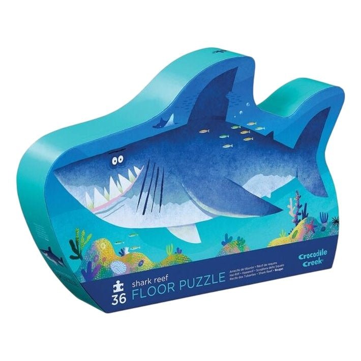 Crocodile Creek | Shaped Box Floor Puzzle | Shark Reef | 36 delig | 3+ - Kleine Eland