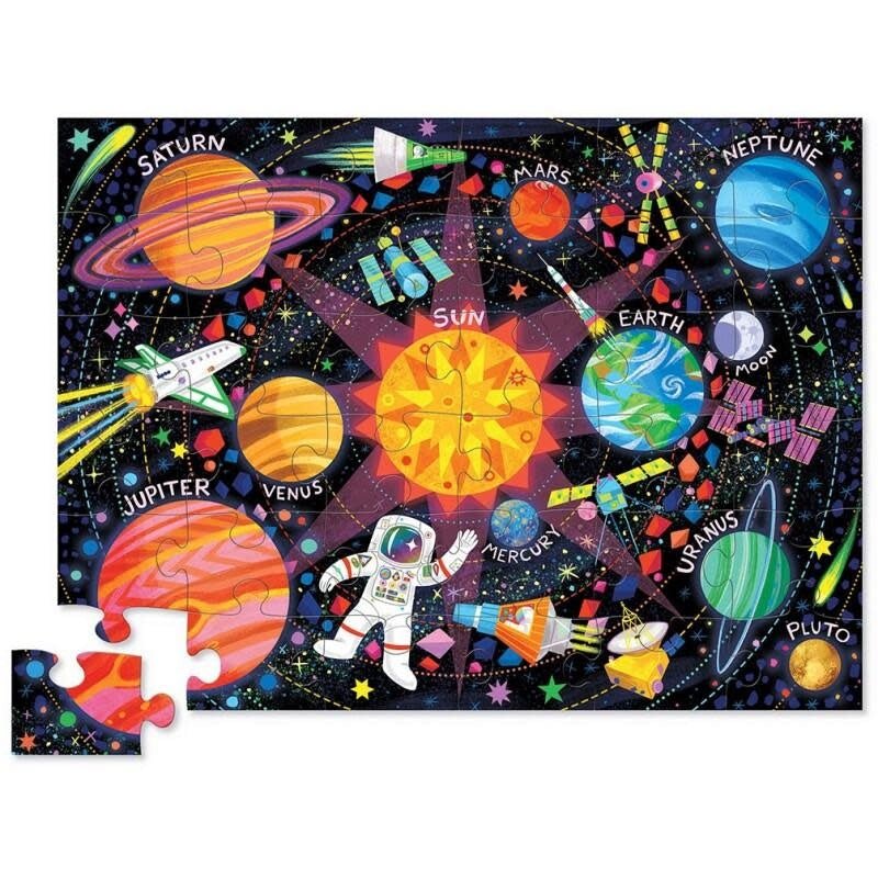 Crocodile Creek | Shaped Box Floor Puzzle | Space Explorer | 36 delig | 3+ - Kleine Eland
