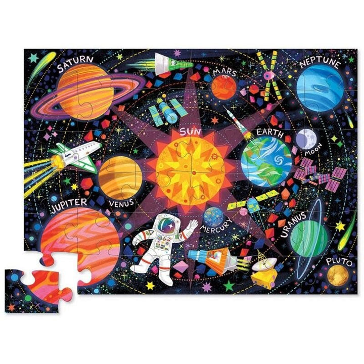 Crocodile Creek | Shaped Box Floor Puzzle | Space Explorer | 36 delig | 3+ - Kleine Eland