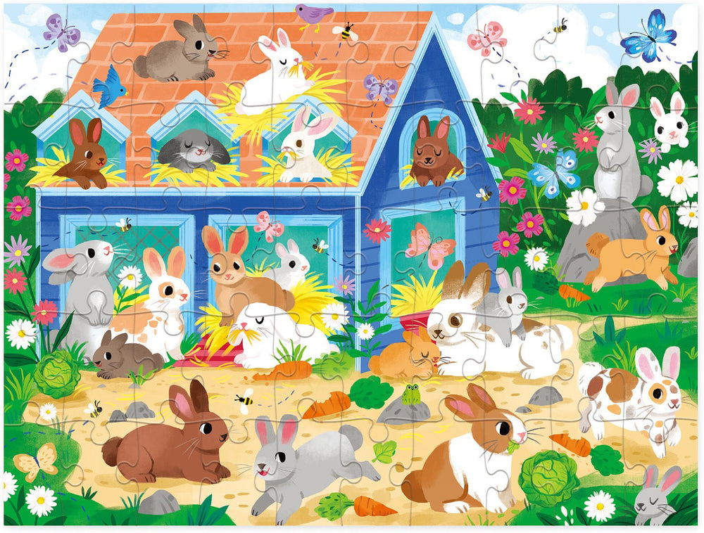 Crocodile Creek | Shaped Puzzle | Bunny House | 50 stukjes | 5+ - Kleine Eland