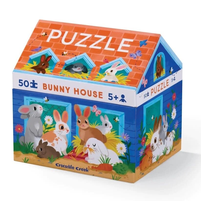 Crocodile Creek | Shaped Puzzle | Bunny House | 50 stukjes | 5+ - Kleine Eland