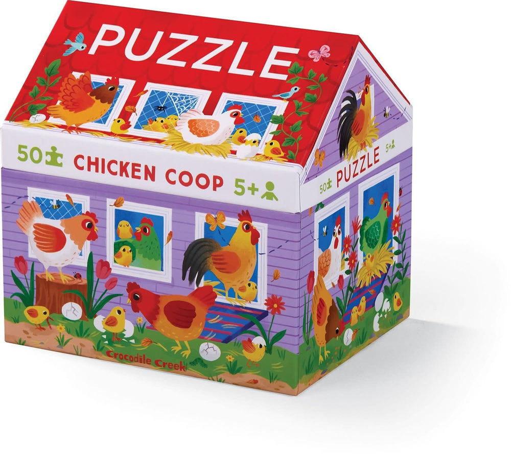 Crocodile Creek | Shaped Puzzle | Chicken Coop | 50 stukjes | 5+ - Kleine Eland