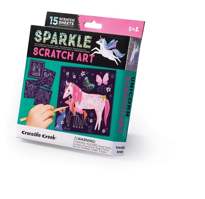 Crocodile Creek | Sparkle Scratch Art | Unicorn | 5+ - Kleine Eland