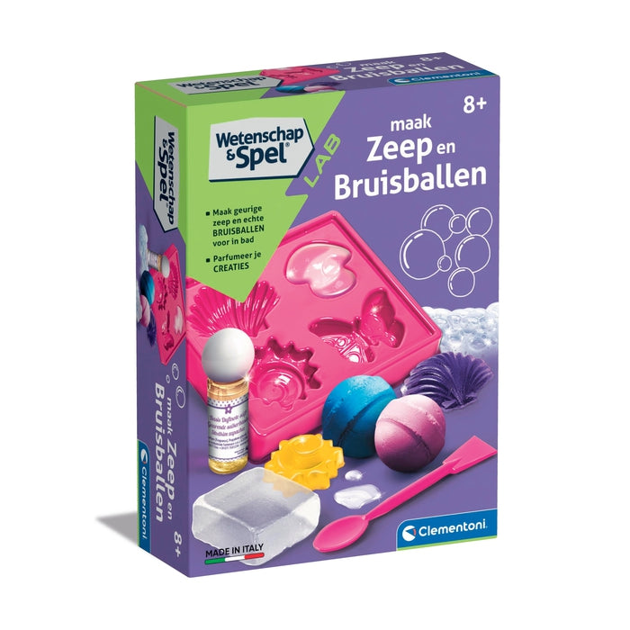Clementoni – verpakking van zeep en bruisballen
