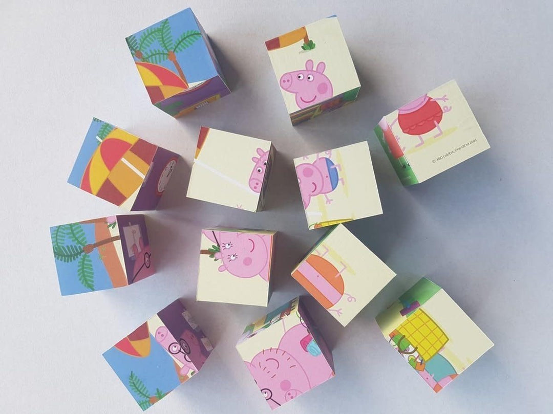 Dino Toys | Kubuspuzzel | Peppa Pig | 6 puzzels | 12 Blokken | 3+ - Kleine Eland