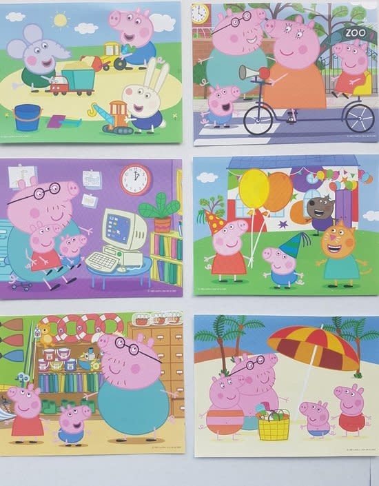 Dino Toys | Kubuspuzzel | Peppa Pig | 6 puzzels | 12 Blokken | 3+ - Kleine Eland