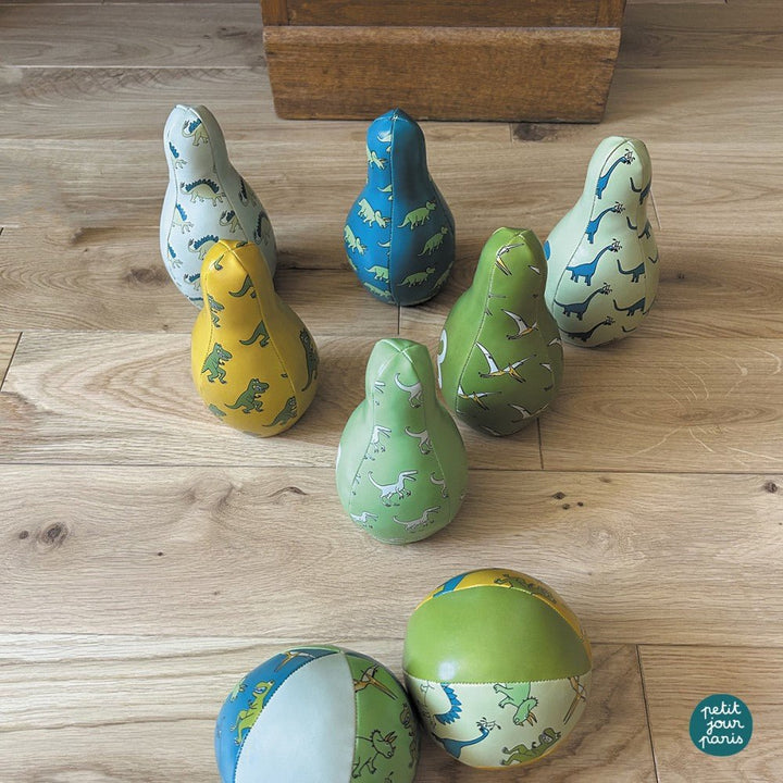 Dinosaurus Bowlingset | Petit Jour Paris | 8 - delig | 1+ - Kleine Eland