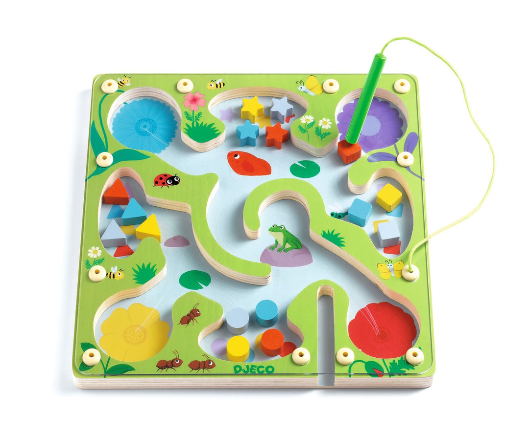 Djeco | Magnetisch Houten Doolhof | FrogyMaze | 22,5 cm | +18 mnd