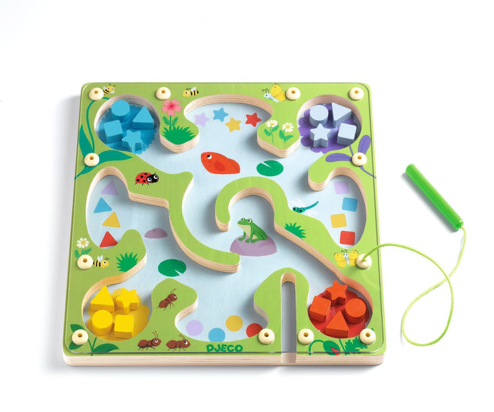 Djeco | Magnetisch Houten Doolhof | FrogyMaze | 22,5 cm | +18 mnd