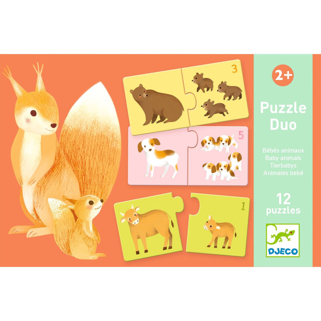 Djeco | Duo Puzzle | Baby Animals | 24 Pieces | 2+