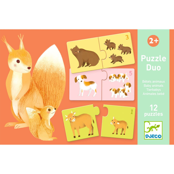 Djeco | Duo Puzzle | Baby Animals | 24 Pieces | 2+