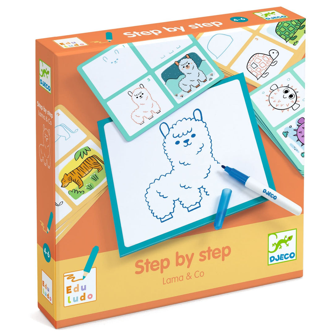 Djeco | Eduludo | Drawing Step by Step | Lama &amp; Co | 4-6 jaar