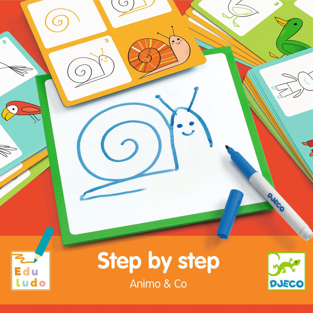 Djeco | Eduludo | Drawing Step by Step | Animals and Co | 4-6 jaar