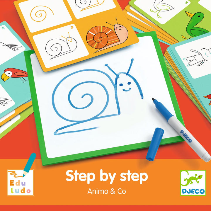 Djeco | Eduludo | Drawing Step by Step | Animals and Co | 4-6 jaar