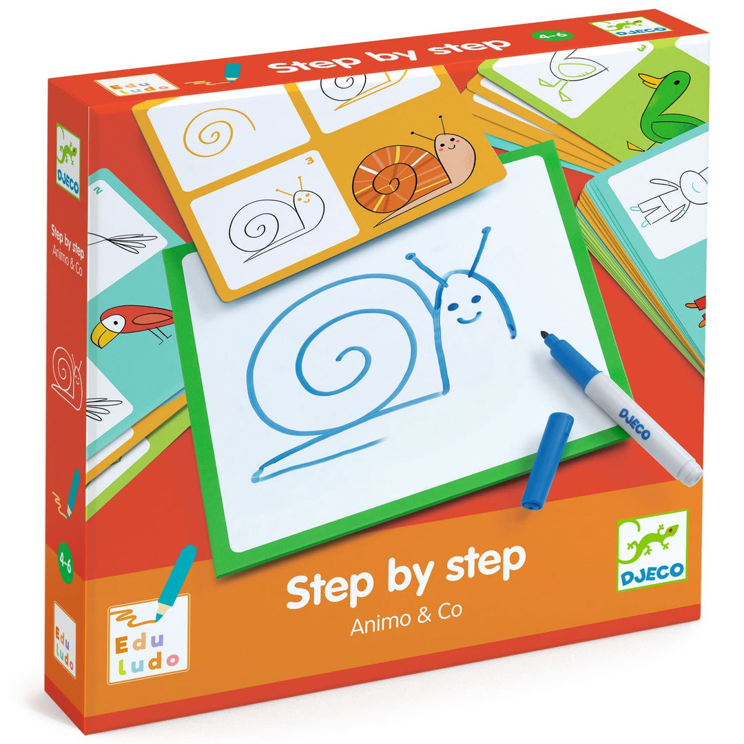 Djeco | Eduludo | Drawing Step by Step | Animals and Co | 4-6 jaar