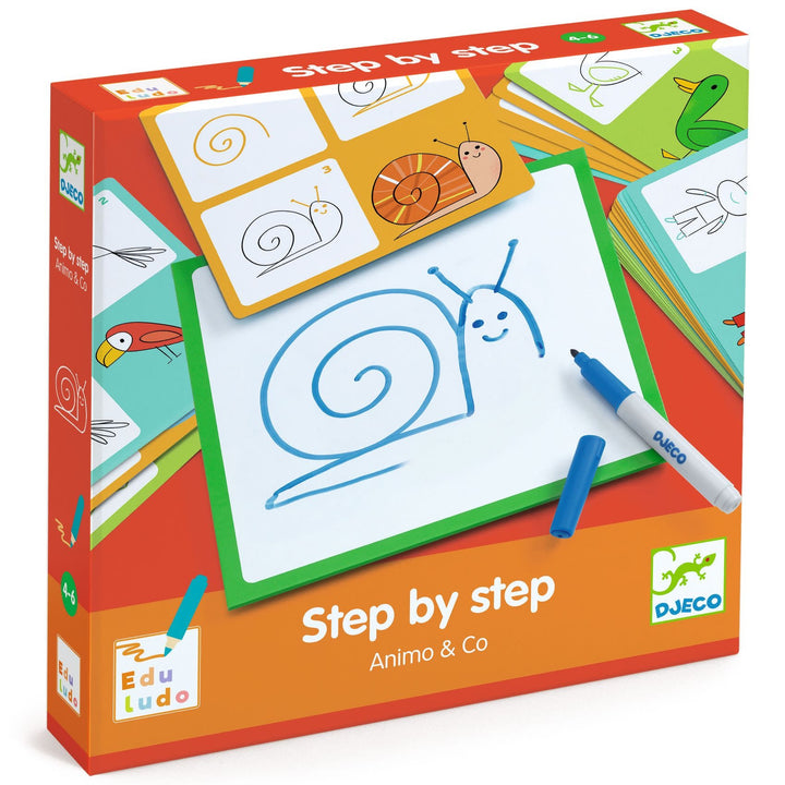 Djeco | Eduludo | Drawing Step by Step | Animals and Co | 4-6 jaar