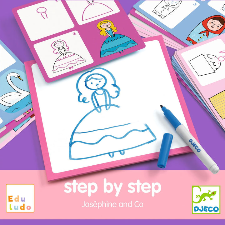 Djeco | Eduludo | Drawing Step by Step | Joséphine &amp; Co | 4-6 jaar