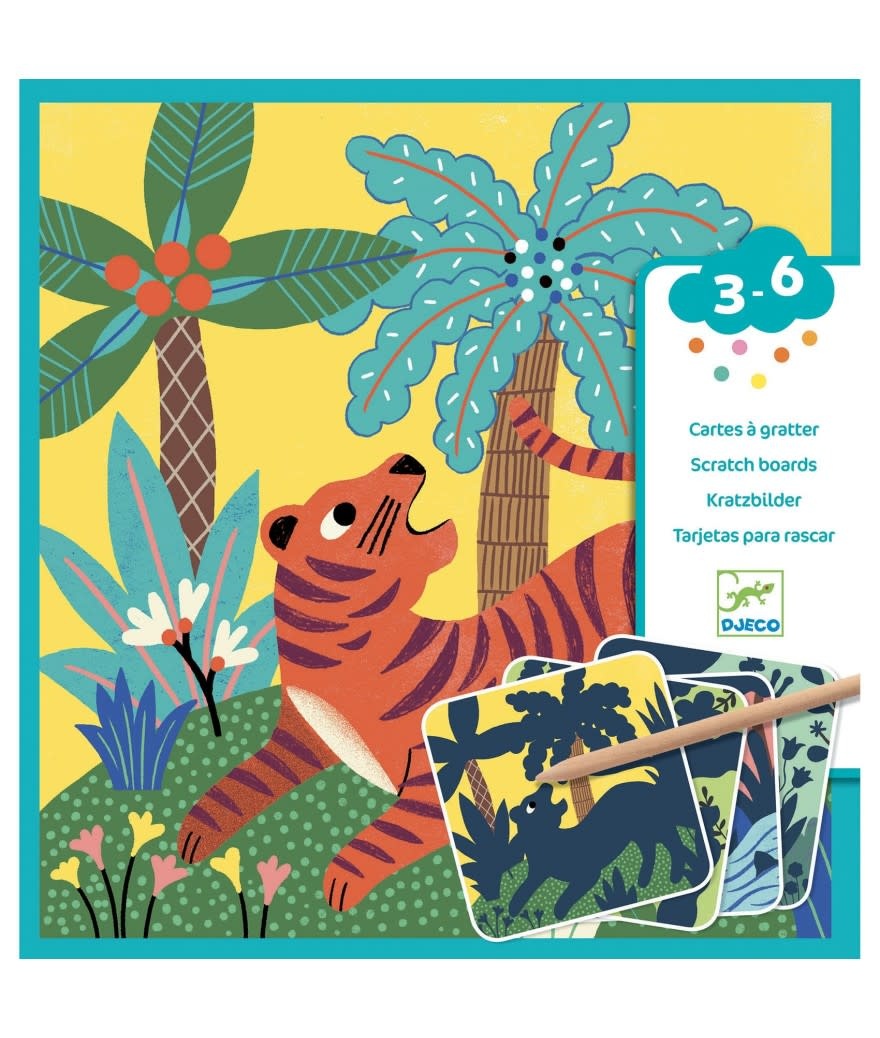 Djeco | Scratch Cards | 4 delig | Grote Beesten | 3 - 6 jaar