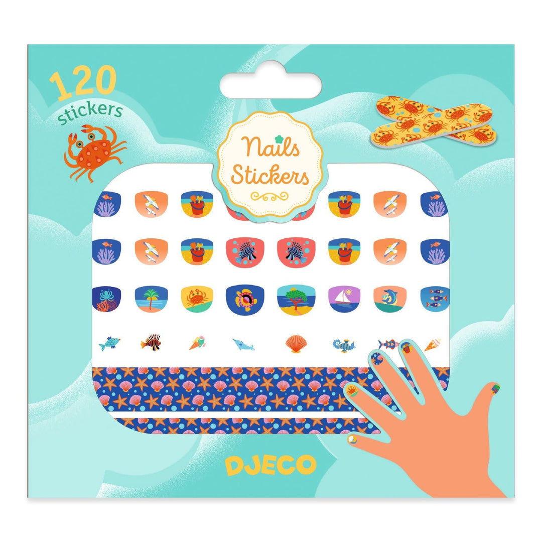 Djeco | Nails Stickers | 120 pieces | Mediterranean | 4 - 8 year