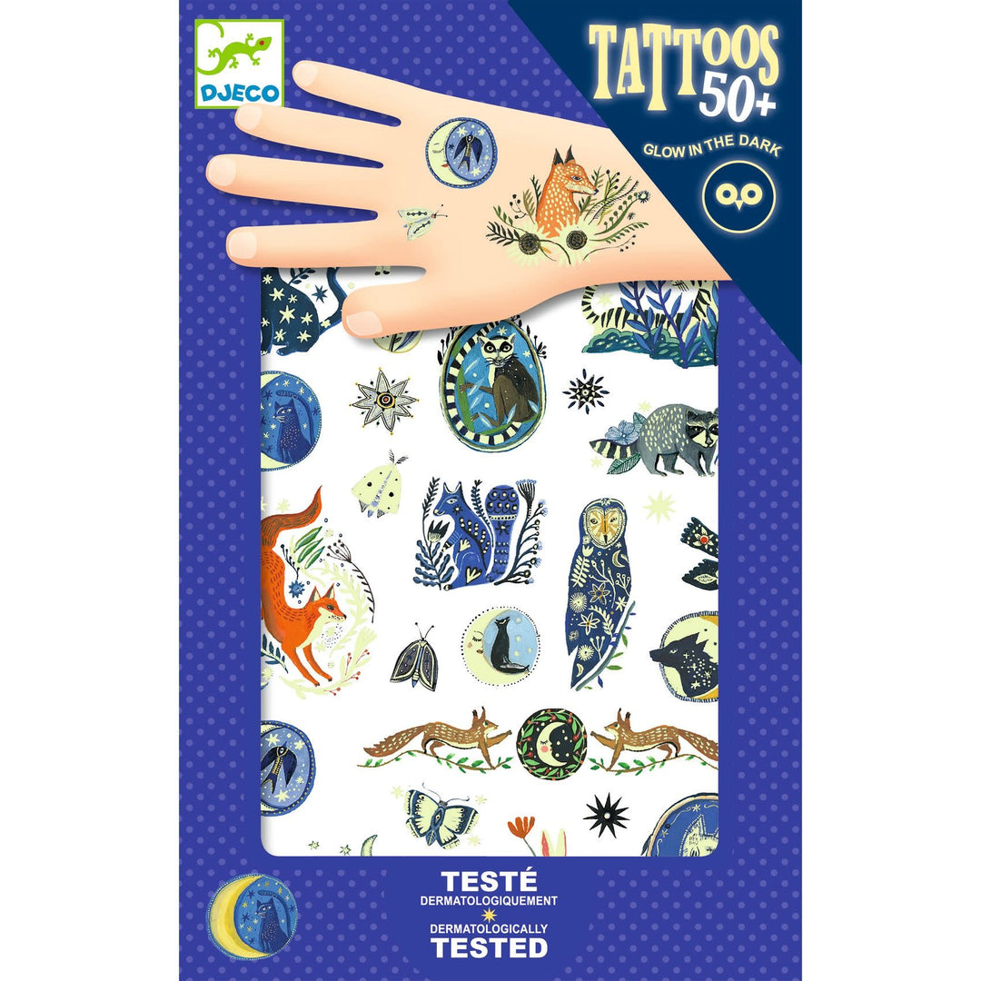 Djeco | Body Art | Tattoos | Glow in the Dark | Nocturnal Reflections | 3+