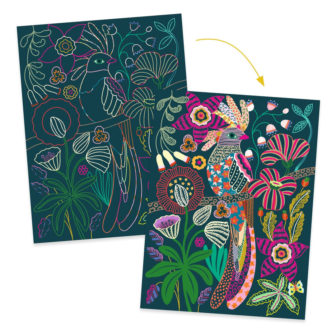Djeco | Scratch Cards | Neon | Rococo | 7-12 jaar